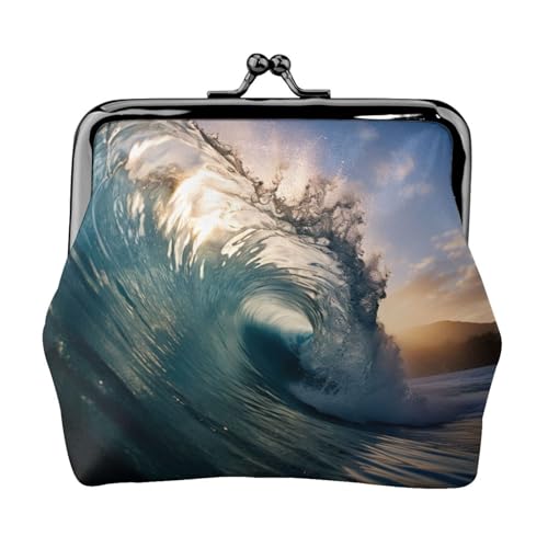 Wunderschöner Ozeanwellen-Druck, tragbare Damen-Münzgeldbörse, niedlich, Mini-Reißverschluss, Geldbörse mit Kussverschluss, Kreditkarten von CADREWY