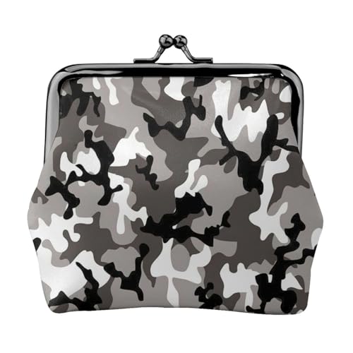 ack Damen Münzgeldbörse, niedlich, Mini-Reißverschluss, mit Kussverschluss, Grau / Weiß von CADREWY