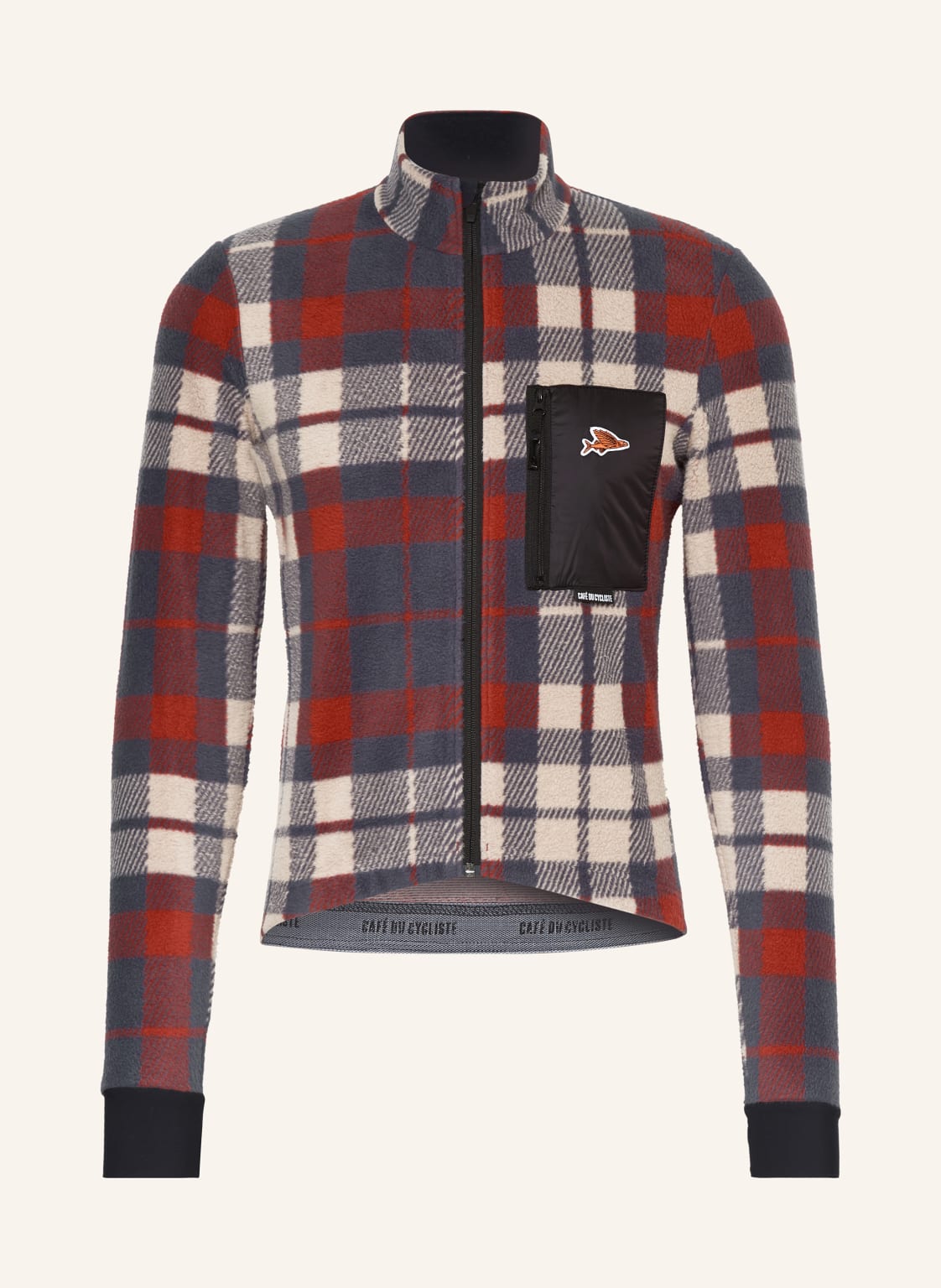 Café Du Cycliste Fleece-Radtrikot Solange grau von CAFÉ DU CYCLISTE