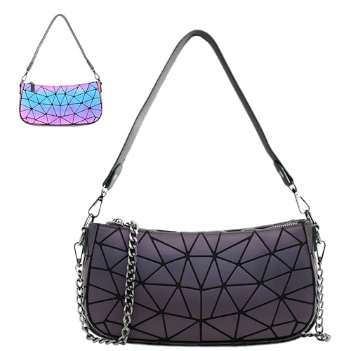 CAFINY Kleine Umhängetasche mit 2 abnehmbaren Riemen Geometrische Leuchttasche Handtasche für Frauen Geometrische Taschen und Holographische Crossbody Tasche CAFINY Kleine Umhängetasche mit 2 abnehmbaren Riemen Geometrische Leuchttasche Handtasche für Frauen Geometrische Taschen und Holographische Crossbody Tasche von CAFINY
