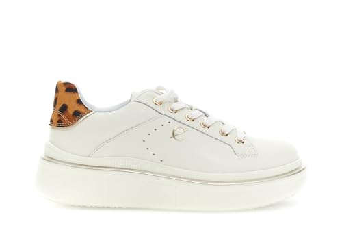 CAFèNOIR - Damen-Sneakers mit gesprenkeltem Pferdeffekt, Creme, Fleckige Sahne, 37 EU von CAFèNOIR