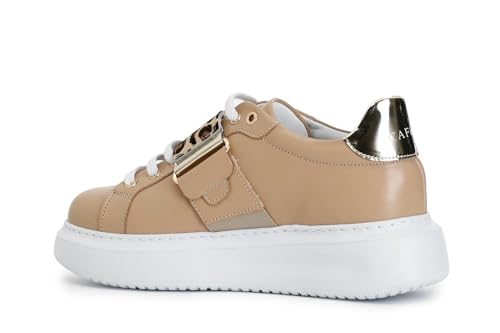 Cafè Noir C1DE1004M070390 LEDERSNEAKERS MIT PONYBAND BEIGE MACULATO 39 von Cafè Noir