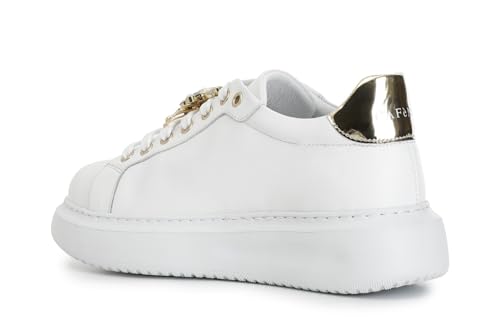 Cafè Noir C1DE1005W001360 Leder-Sneakers MIT SCHMUCK-Accessoire Bianco 36 von CAFèNOIR