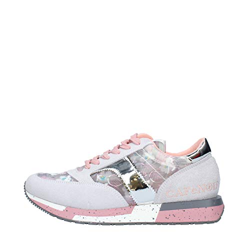 Cafè Noir GDL6442572410 Sneaker IN Suede UND BLUMENSTOFF E20.2572 Grey/PINK 41 von Cafè Noir