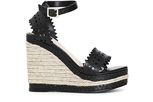 Cafe Noir Sandale, perforiert auf Keilabsatz Seil - C1XK9902, Schwarz , 40 EU Cafe Noir Sandale, perforiert auf Keilabsatz Seil - C1XK9902, Schwarz , 40 EU von CAFèNOIR