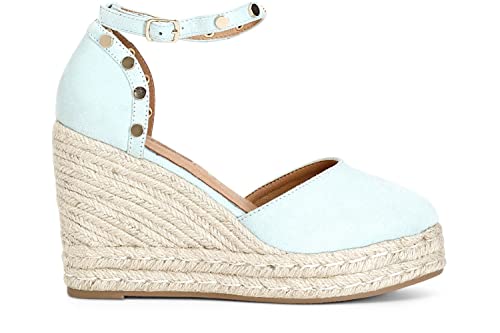 CAFèNOIR C1XA9910G003390 Stoff-Sandalen mit Nieten am Keilabsatz Acqua Marina 39 CAFèNOIR C1XA9910G003390 Stoff-Sandalen mit Nieten am Keilabsatz Acqua Marina 39 von CAFèNOIR