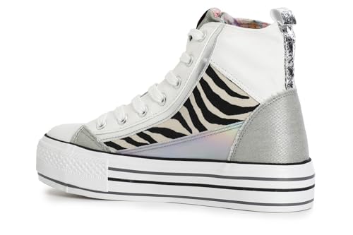 Cafe Noir Sneaker Mid Patchwork Zebra - C1DM9133, Weiß, 36 EU von CAFèNOIR