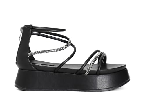 CafèNoir - Asymmetrische Damen-Sandalen mit Mignons, Schwarz , 39 EU CafèNoir - Asymmetrische Damen-Sandalen mit Mignons, Schwarz , 39 EU von CAFèNOIR