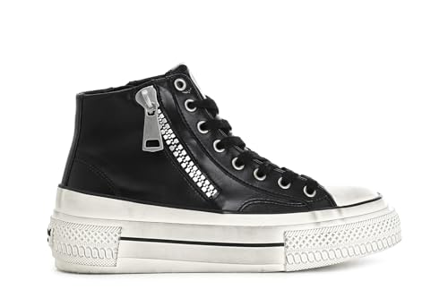 CafèNoir Damen-Sneakers mit Reißverschluss, Schwarz, Schwarz , 35 EU von CAFèNOIR