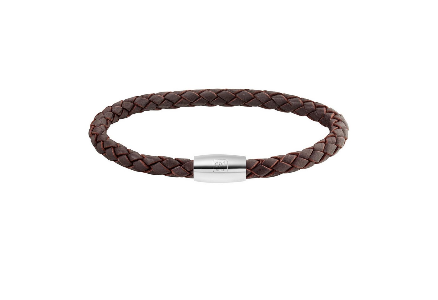 CAÏ Armband Edelstahl Leder braun 23cm von CAÏ