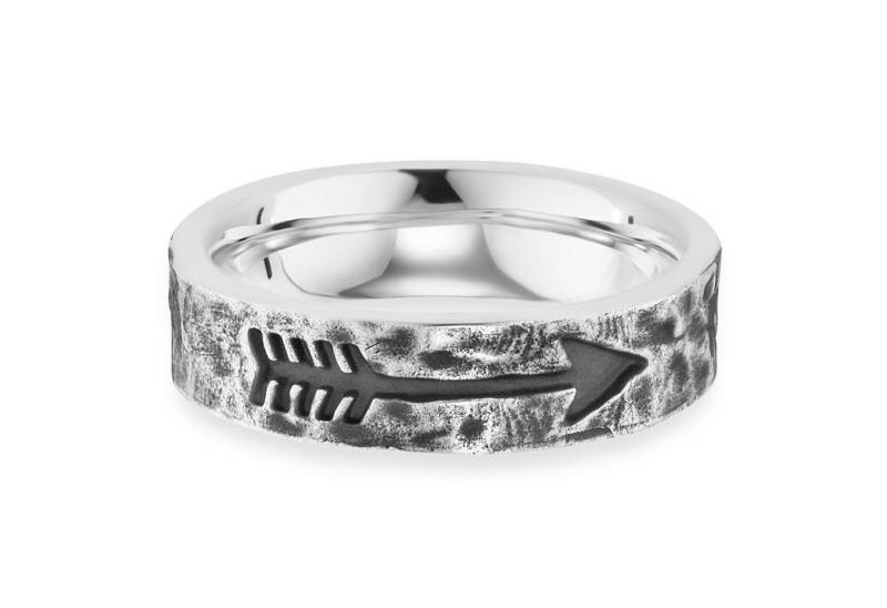 CAÏ Fingerring 925/- Sterling Silber rhodiniert matt Pfeil von CAÏ