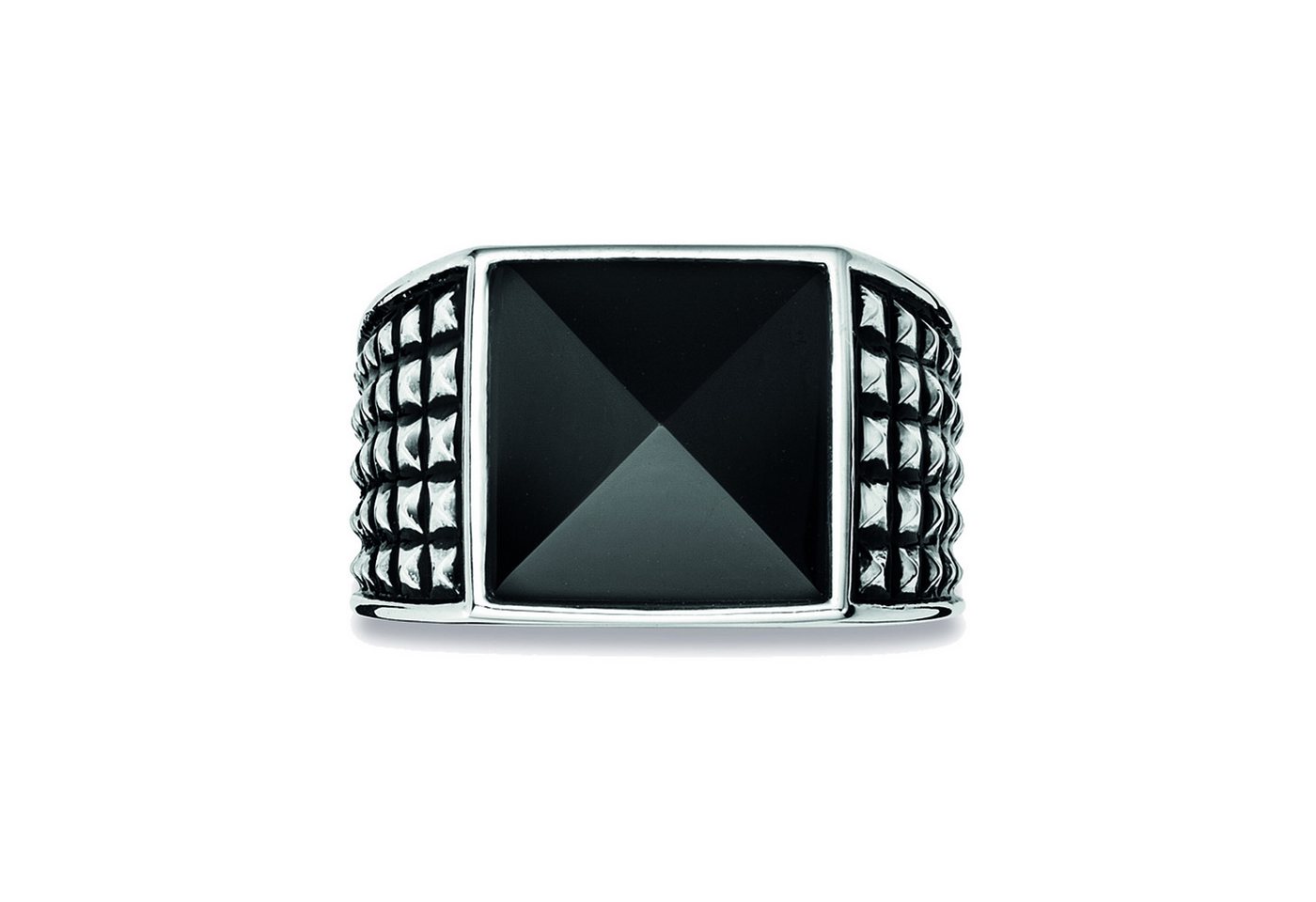 CAÏ Fingerring 925/- Sterling Silber rhodiniert poliert Onyx von CAÏ