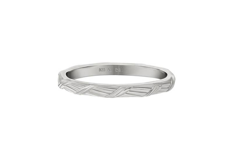 CAÏ Fingerring 925 Silber rhodiniert Flechtoptik Stacking von CAÏ