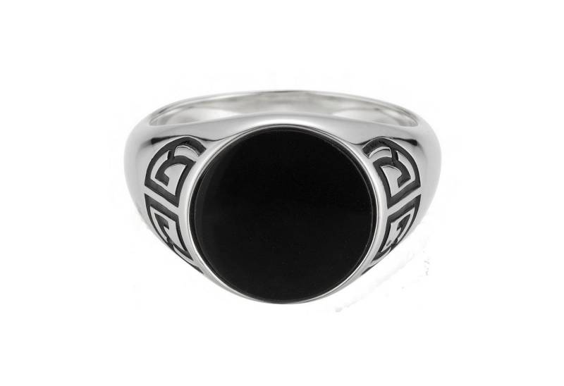 CAÏ Fingerring 925 Silber rhodiniert Onyx Asien Motiv von CAÏ