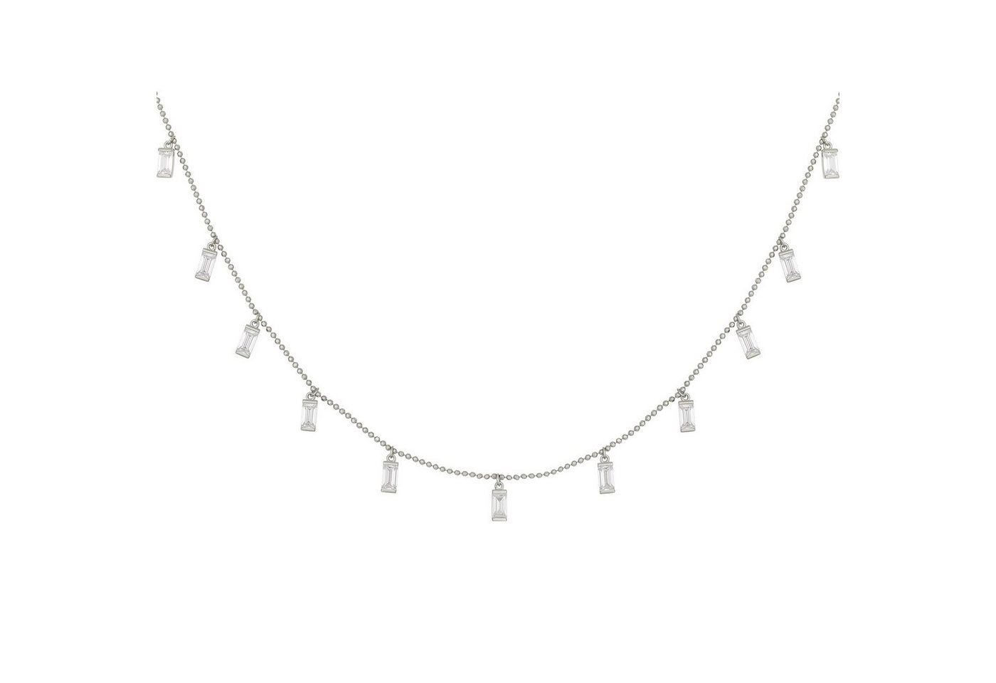 CAÏ Kette mit Anhänger 925/- Sterling Silber rhodiniert Anhänger Zirkonia Baguette von CAÏ