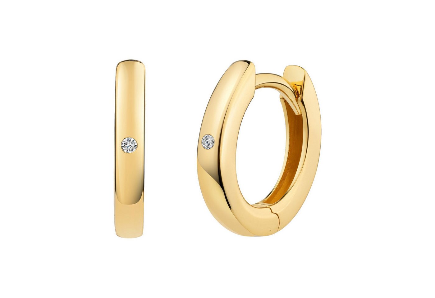 CAÏ Paar Creolen 925 Silber vergoldet Zirkonia von CAÏ