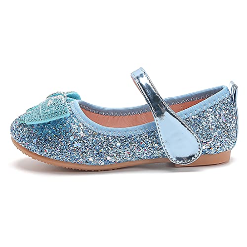 CAIJ Glitzer Prinzessin Schuhe Kleinkind Ballett Wohnungen Sparkly Kleid Schuhe für kleine Mädchen Strass Mary Jane Schuhe Blau von CAIJ