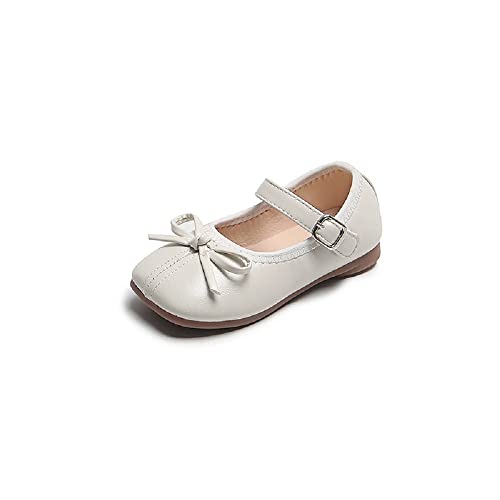 CAIJ Infant Baby Mary Jane Schuhe Fliegen Lederschuhe für Mädchen Kleinkind Gummisohle Ballerinas Elfenbein von CAIJ