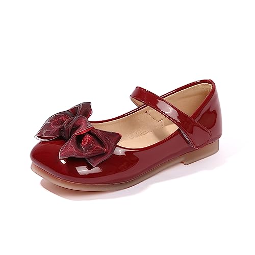 CAIJ Mädchen Schuhe Mary Jane Schuhe für Kleinkind Mädchen Wohnungen Bequeme Schule Uniform Schuhe für kleines Kind Nette Bowknot Mädchen Strap Dress Schuhe von CAIJ