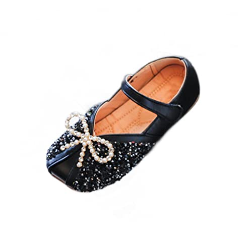 CAIJ Pailletten Ballett Flats Kleinkind Kleid Schuhe Gilrs Glitter Bow Ballerina Schuhe Ankle Strap Mary Jane Schuhe Schwarz von CAIJ