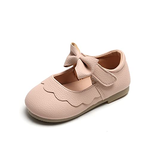 CAIJ Süße Mary Jane Schuhe für kleine Mädchen Gummisohle Babyschuhe Schleife Schuluniform Schuhe Rosa von CAIJ