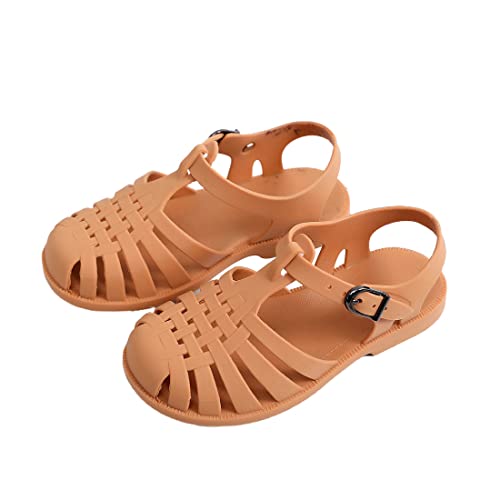 CAIJ Kleinkind Kinder Jelly Schuhe Kinder flache Gladiator Jelly Sandalen Jungen Mädchen Unisex Wasser Sandalen Orange von CAIJ