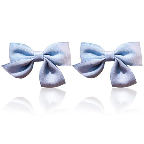 2 Stück Schleifen Haarspange,Haarschleifen Mädchen,Haarschleife Rot,Satin Bow Hair Clip,Rutschfeste Krokodil-Haarspange,Kinder Cheerleader Haarspangen,Rote Klein Haarklammer,für Mädchen (Blau) von CAIKAILIOR