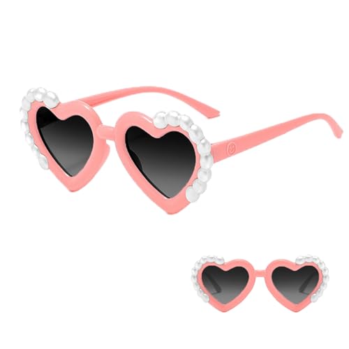 Baby Sonnenbrille Kinder Sonnenbrillen 3-9Jahre,Polarisierte Kindersonnenbrille,Funny Herzförmige Party-Sonnenbrille UV400 Schutz Perle Vintage Herz für Kleinkinder/Mädchen/Jungen Strandparty (Rosa) Baby Sonnenbrille Kinder Sonnenbrillen 3-9Jahre,Polarisierte Kindersonnenbrille,Funny Herzförmige Party-Sonnenbrille UV400 Schutz Perle Vintage Herz für Kleinkinder/Mädchen/Jungen Strandparty (Rosa) von CAIKAILIOR