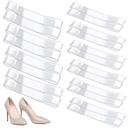 10 Paar Abnehmbare Schuhbander,Frauen Transparent Abnehmbare Schuhbänder Anti-lose Schnürsenkel Zubehör für High Heels,Klare unsichtbare Schuhbänder für lose Schuhe tanzen High Heels Maultiere. von cailiya
