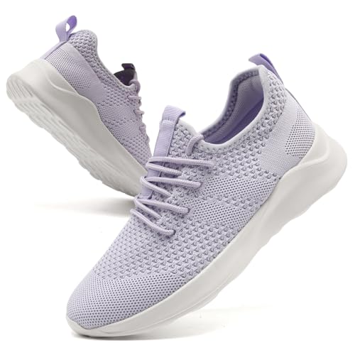 CAIQDM Damen Turnschuhe Sneaker Schuhe Damen Sportschuhe Laufschuhe Tennisschuhe Outdoor Running Damen Walkingschuhe Straßenlaufschuhe rutschfest Atmungsaktiv Leichtgewichts Hellviolett 41 von CAIQDM