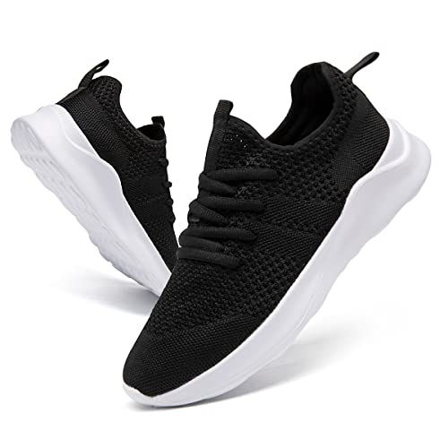CAIQDM Damen Turnschuhe Sneaker Schuhe Damen Sportschuhe Laufschuhe Tennisschuhe Outdoor Running Damen Walkingschuhe Straßenlaufschuhe rutschfest Atmungsaktiv Leichtgewichts Schwarz Weiß 44 von CAIQDM