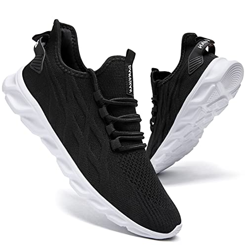 CAIQDM Herren Laufschuhe Laufschuhe Fitness Sport Freizeitschuhe Bequemes Leichtgewicht Atmungsaktiv Schwarz Weiß 41 EU von CAIQDM
