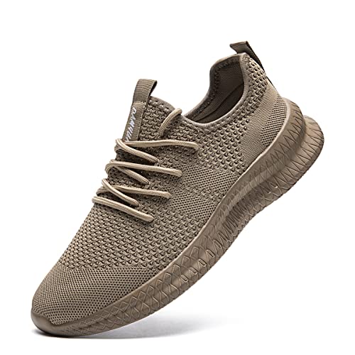 CAIQDM Herren Laufschuhe Sneaker Outdoor Sportschuhe Turnschuhe Männer Joggingschuhe Atmungsaktiv Running Shoes Men Walking Schuhe Freizeitschuhe Fitness Schuhe Braun 47 EU von CAIQDM