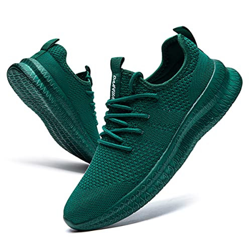 CAIQDM Herren Laufschuhe Sneaker Outdoor Sportschuhe Turnschuhe Männer Joggingschuhe Atmungsaktiv Running Shoes Men Walking Schuhe Freizeitschuhe Fitness Schuhe Dunkelgrün 47 EU von CAIQDM