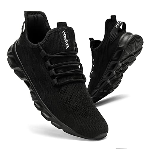 CAIQDM Schuhe Herren Laufschuhe Sneaker Outdoor Sportschuhe Turnschuhe Männer Joggingschuhe Atmungsaktiv Running Shoes Men Walking Schuhe Freizeitschuhe Fitness Schuhe Schwarz 42 EU von CAIQDM