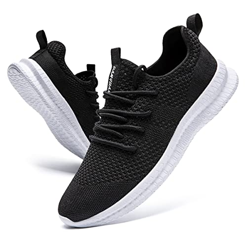 CAIQDM Schuhe Herren Laufschuhe Sneaker Outdoor Sportschuhe Turnschuhe Männer Joggingschuhe Atmungsaktiv Running Shoes Men Walking Schuhe Freizeitschuhe Fitness Schuhe Schwarz Weiß 43 EU von CAIQDM