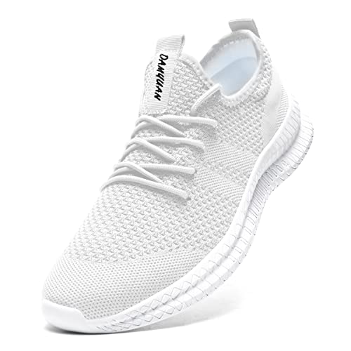 CAIQDM Schuhe Herren Laufschuhe Sneaker Outdoor Sportschuhe Turnschuhe Männer Joggingschuhe Atmungsaktiv Running Shoes Men Walking Schuhe Freizeitschuhe Fitness Schuhe Weiß 47 EU von CAIQDM