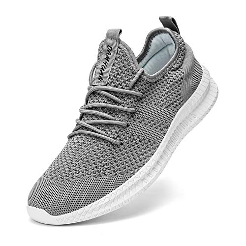 CAIQDM Schuhe Herren Laufschuhe Sneaker Outdoor Sportschuhe Turnschuhe männer Joggingschuhe atmungsaktiv Running Shoes Men Walking Schuhe Freizeitschuhe Fitness Schuhe Grau 39 EU von CAIQDM