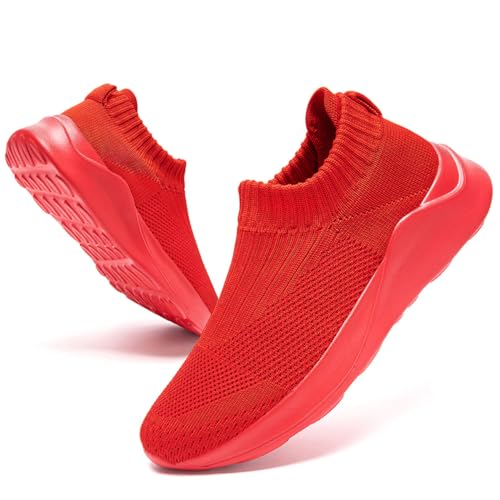 CAIQDM Damen Schuhe Slip On Sneakers Turnschuhe Laufschuhe Walkingschuhe Mesh Leichtgewichts Atmungsaktiv Rot 37 EU CAIQDM Damen Schuhe Slip On Sneakers Turnschuhe Laufschuhe Walkingschuhe Mesh Leichtgewichts Atmungsaktiv Rot 37 EU von CAIQDM