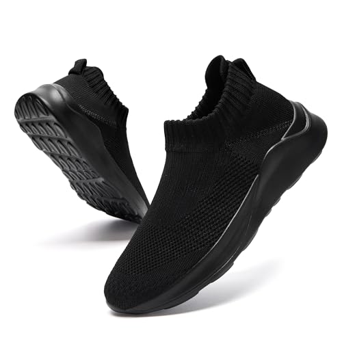CAIQDM Damen Schuhe Slip On Sneakers Turnschuhe Laufschuhe Walkingschuhe Mesh Leichtgewichts Atmungsaktiv Schwarz 42 EU von CAIQDM