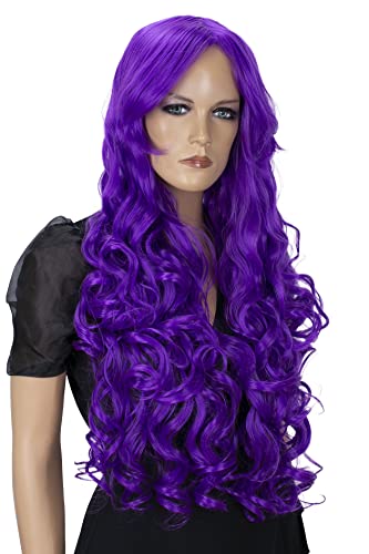 CAISHA 80cm Extra Langhaarige Perücke Voluminös Cosplay Party Wig Lila CP22 von CAISHA