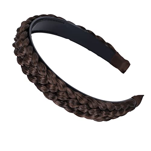 CAISHA Haarreifen Zopf Geflochten Haarteil Haarband Kopfschmuck Haarschmuck Braun Mix HR6 von CAISHA