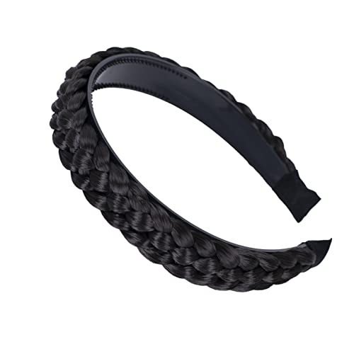 CAISHA Haarreifen Zopf Geflochten Haarteil Haarband Kopfschmuck Haarschmuck Dunkel Schokobraun HR9 von CAISHA