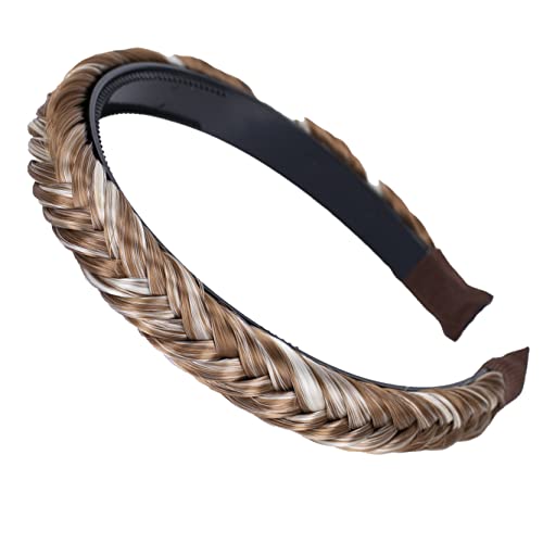 CAISHA Haarreifen Zopf Geflochten Haarteil Haarband Kopfschmuck Haarschmuck Dunkelblond Mix HHR10 von CAISHA