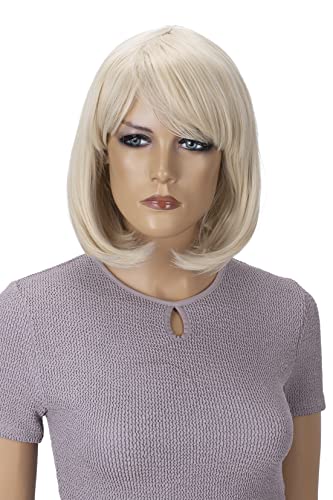 CAISHA Perücke Bob Kurzhaar Cosplay Theater Show Hitzebeständig Synthetik Glatt Platinblond SH032k von CAISHA