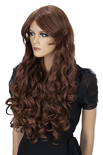 CAISHA 80cm Extra Langhaarige Perücke Voluminös Cosplay Party Wig Braun CP7 von CAISHA