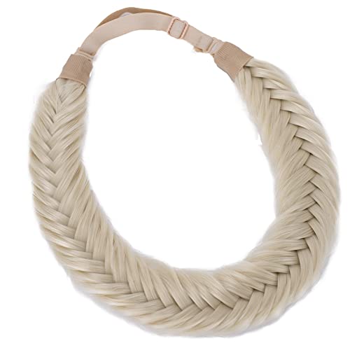 CAISHA Fischgrätenzopf Zopf Haarteil Haarband Stirnband Haarschmuck Geflochten Platinblond HZ304 von CAISHA