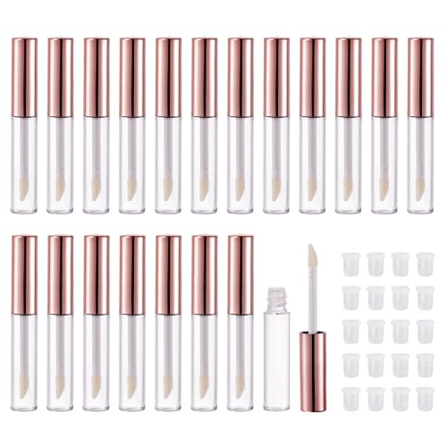 CAIYA 20 Stück Leere Lip Gloss Tubes Behälter, 4ml Nachfüllbare Behälter Kosmetik Tube Mini Split Flasche für DIY Lippenstift Proben(Rosegold) von CAIYA