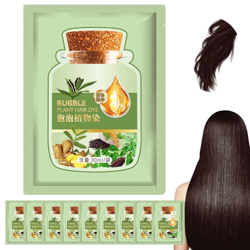 10 Stcs Naturhaarfarbstoff langlebig erfrischend 30 ml Blasen Haarfärbempflanze Extrakt Blasenhaar Shampoo für graue Haarfarbe Frauen Home Salons (schwarze blaugrün) Blasen Haarfarbe natürliches Pfla von CAKEEYUM