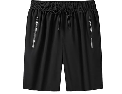 CAKERS Unisex Ultra Stretch Quick Drying Pants, Sweatpants with Zip Pockets, Summer Gym Workout Running Shorts (DE/NL/SE/PL, Alphanumerisch, 3XL, Regular, Regular, Black) von CAKERS
